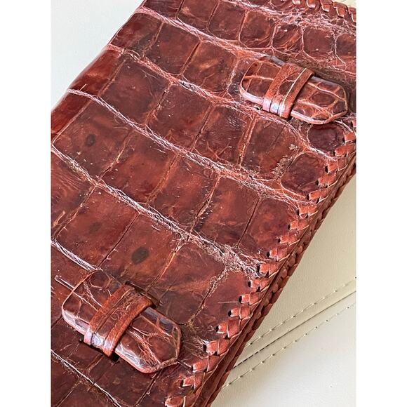 Alligator with Laced & Braided Leather Crossbody Bag - Picture 6 of 8